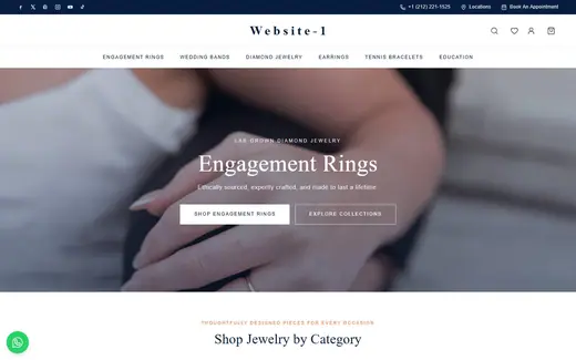 Website-1 storefront homepage