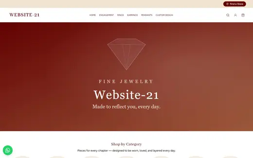 Website-21 storefront homepage