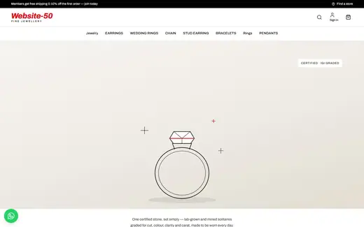 Website-50 storefront homepage