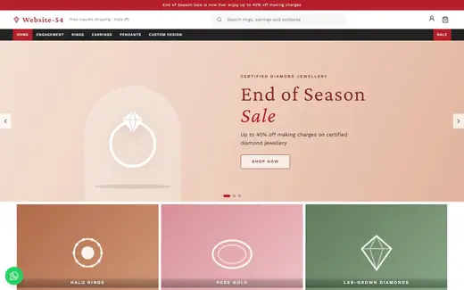Website-54 storefront homepage