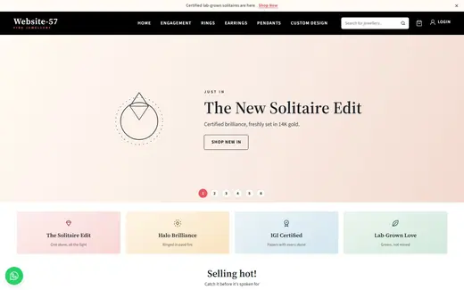 Website-57 storefront homepage