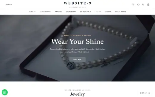 Website-9 storefront homepage